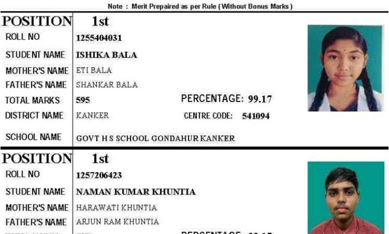 CGBSE Topper 2025